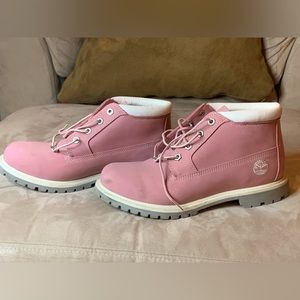 Pink timberland boots